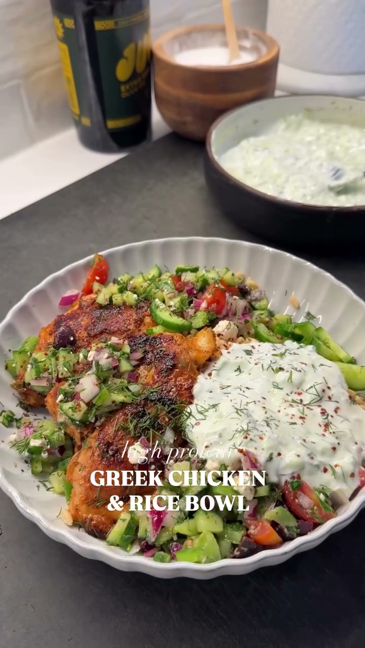 Greek Chicken and Rice Bowl