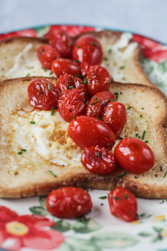 Egg in a Hole with Roasted Tomatoes