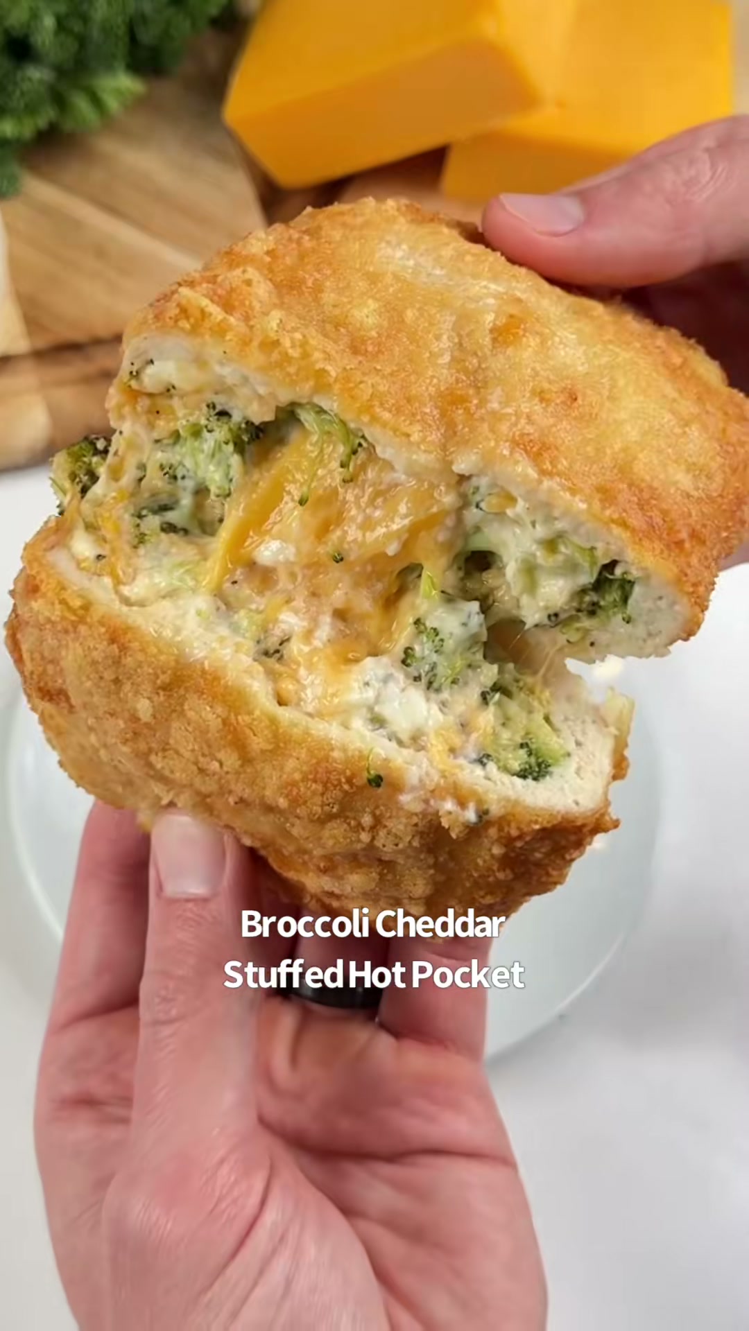 Broccoli Cheddar Stuffed Chicken Pockets