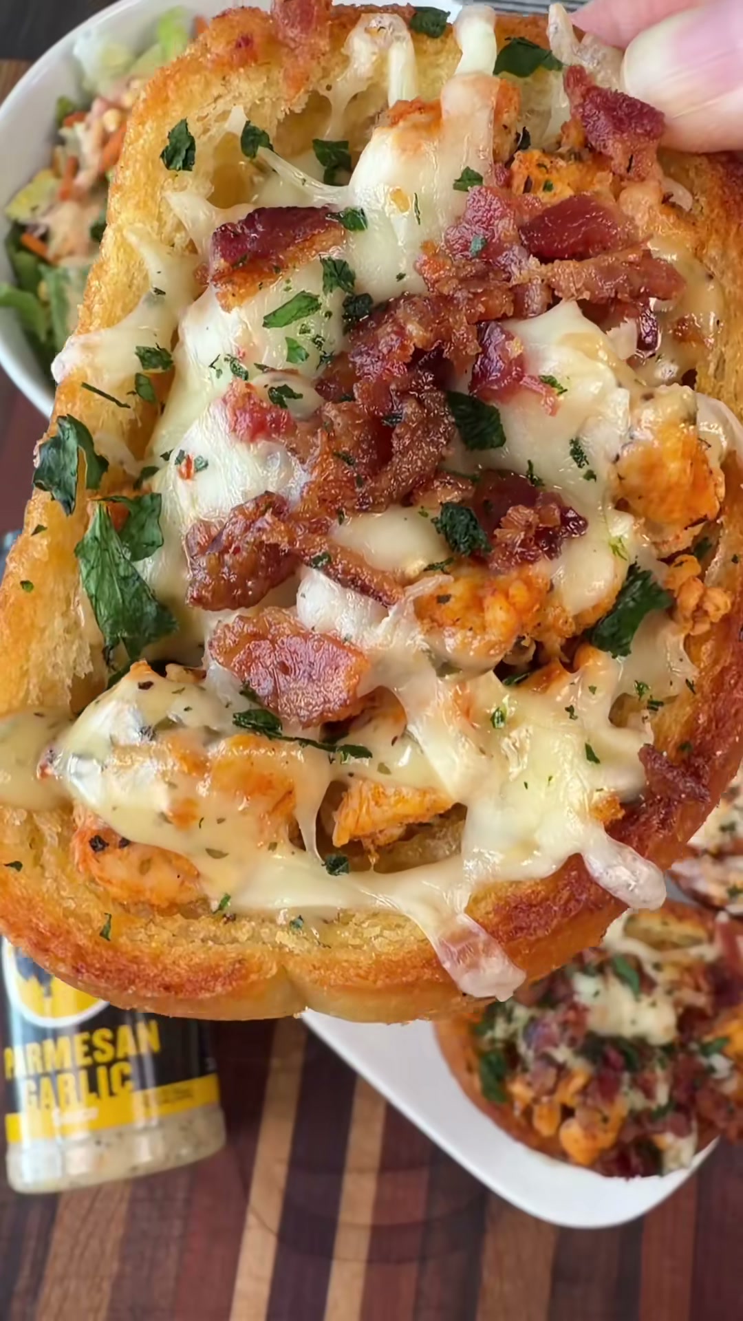Cheesy Garlic Parmesan Chicken Toast