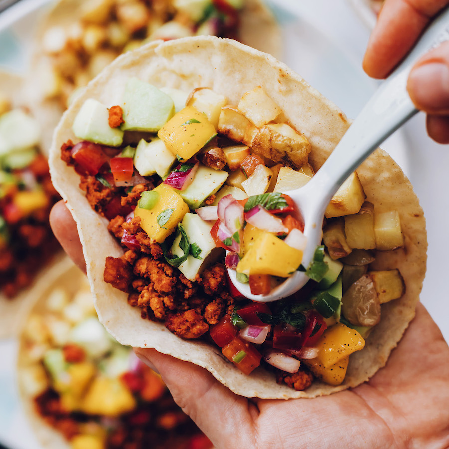 Vegan Chorizo Breakfast Tacos