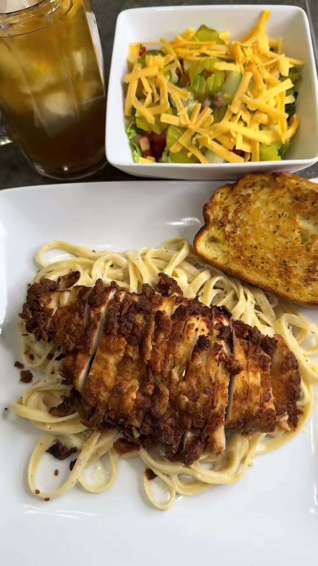 Fried Chicken Fettuccine Alfredo