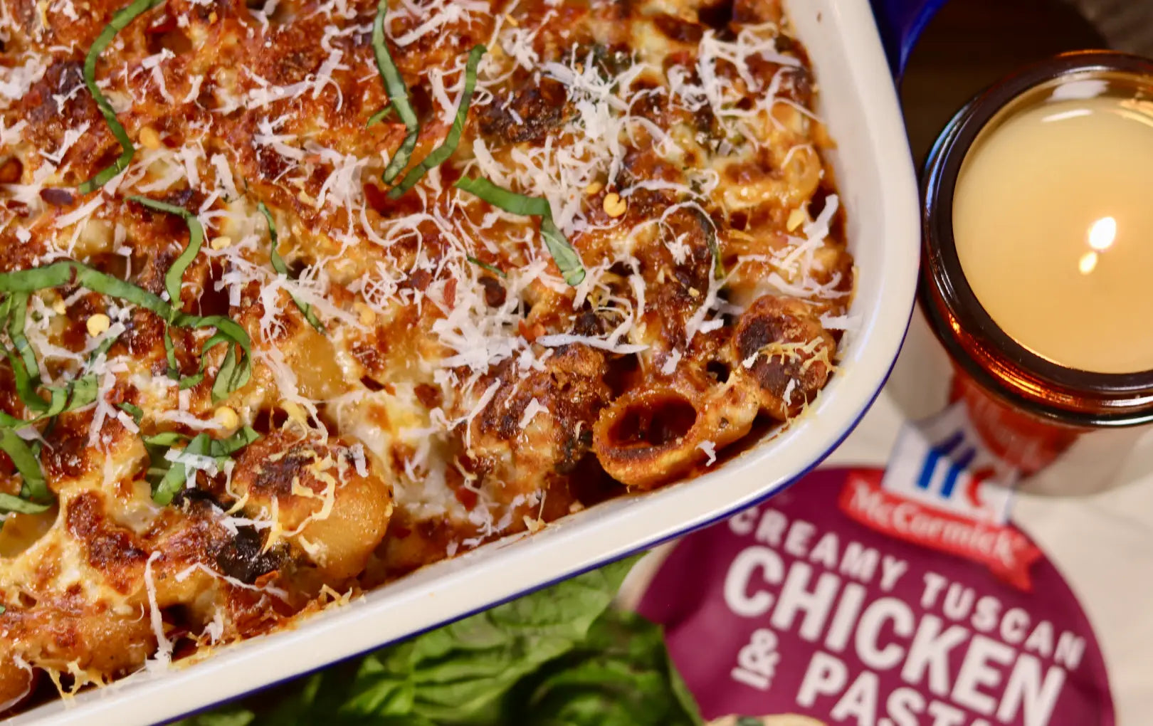Baked Tuscan Sausage and Spinach Pasta
