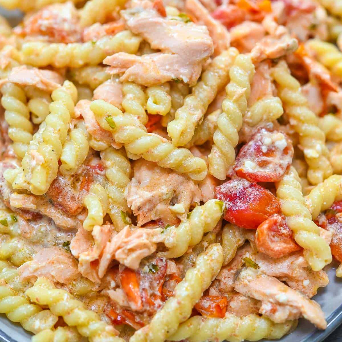 Baked Feta and Salmon Pasta