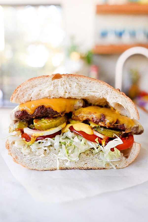 Garlic Bread Smash Burgers