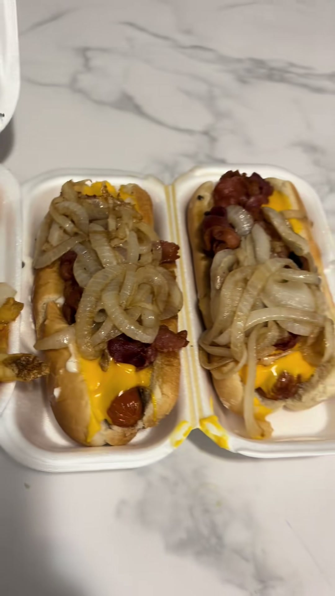 Cook Out Cheddar Style Hot Dogs and Fries