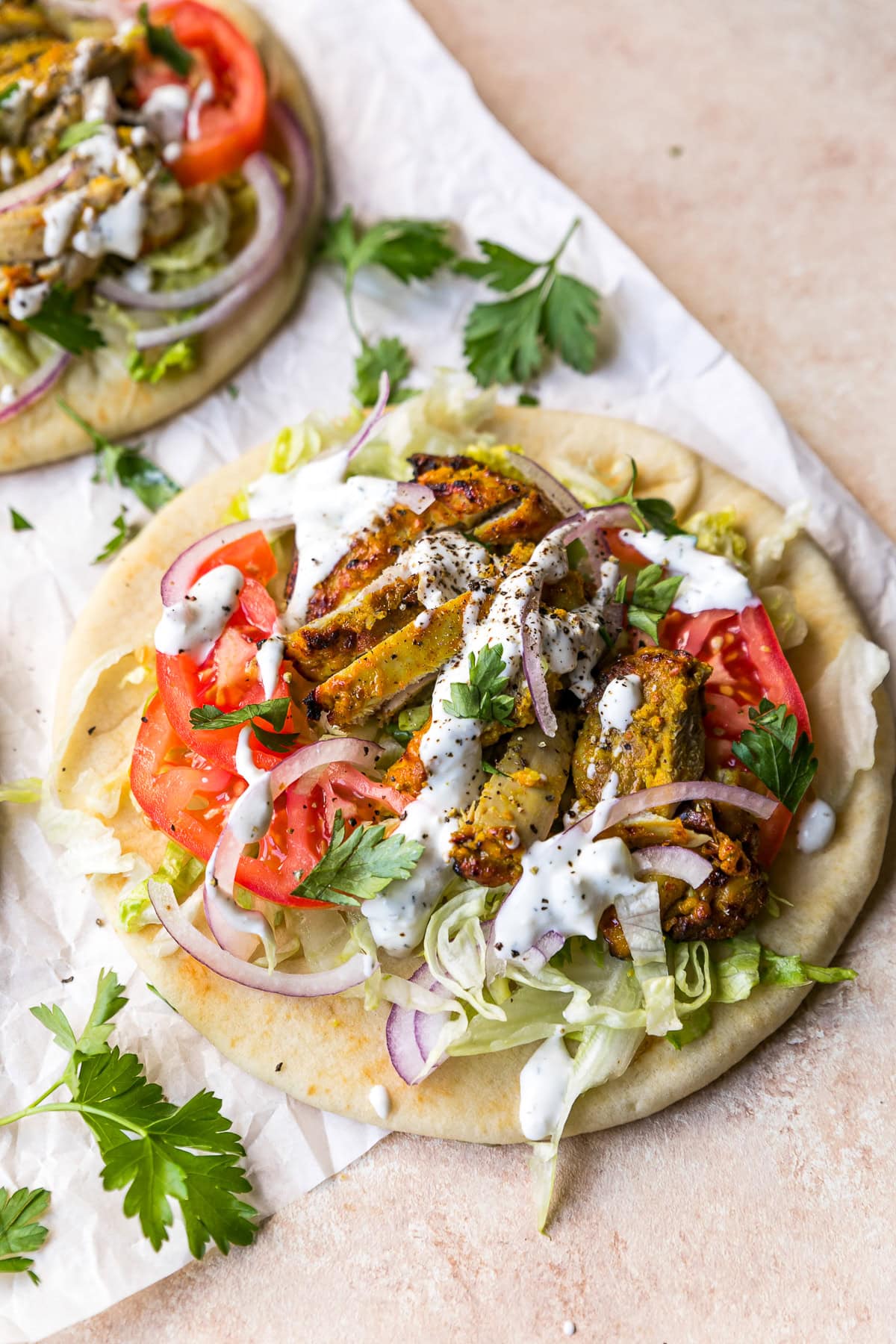 High-Protein Ground Chicken Gyros With Homemade Pita