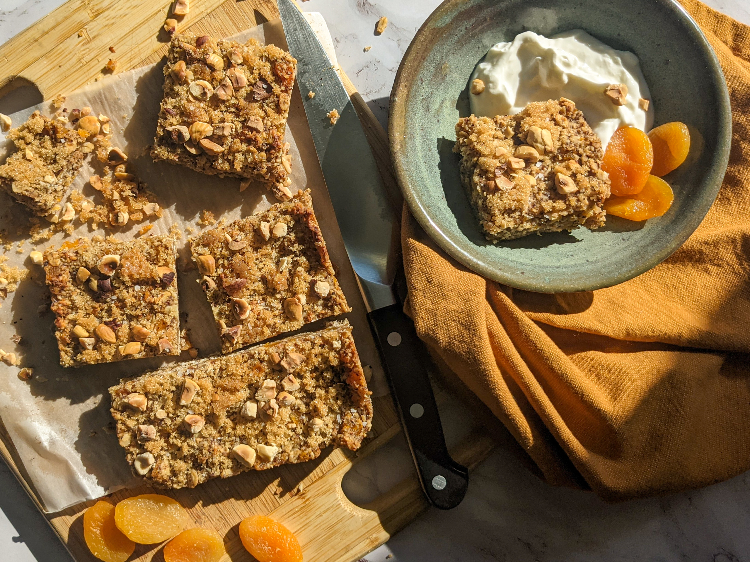 Apricot and Hazelnut Breakfast Bars