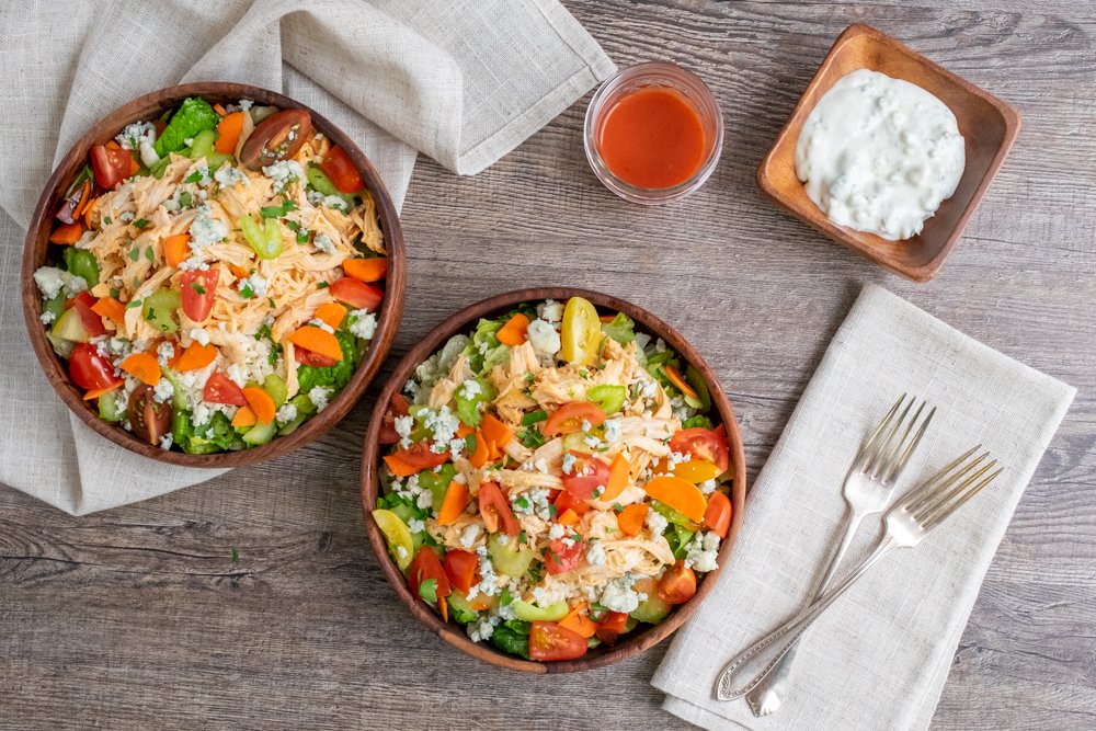 Buffalo Chicken and Cauliflower Rice Bowl