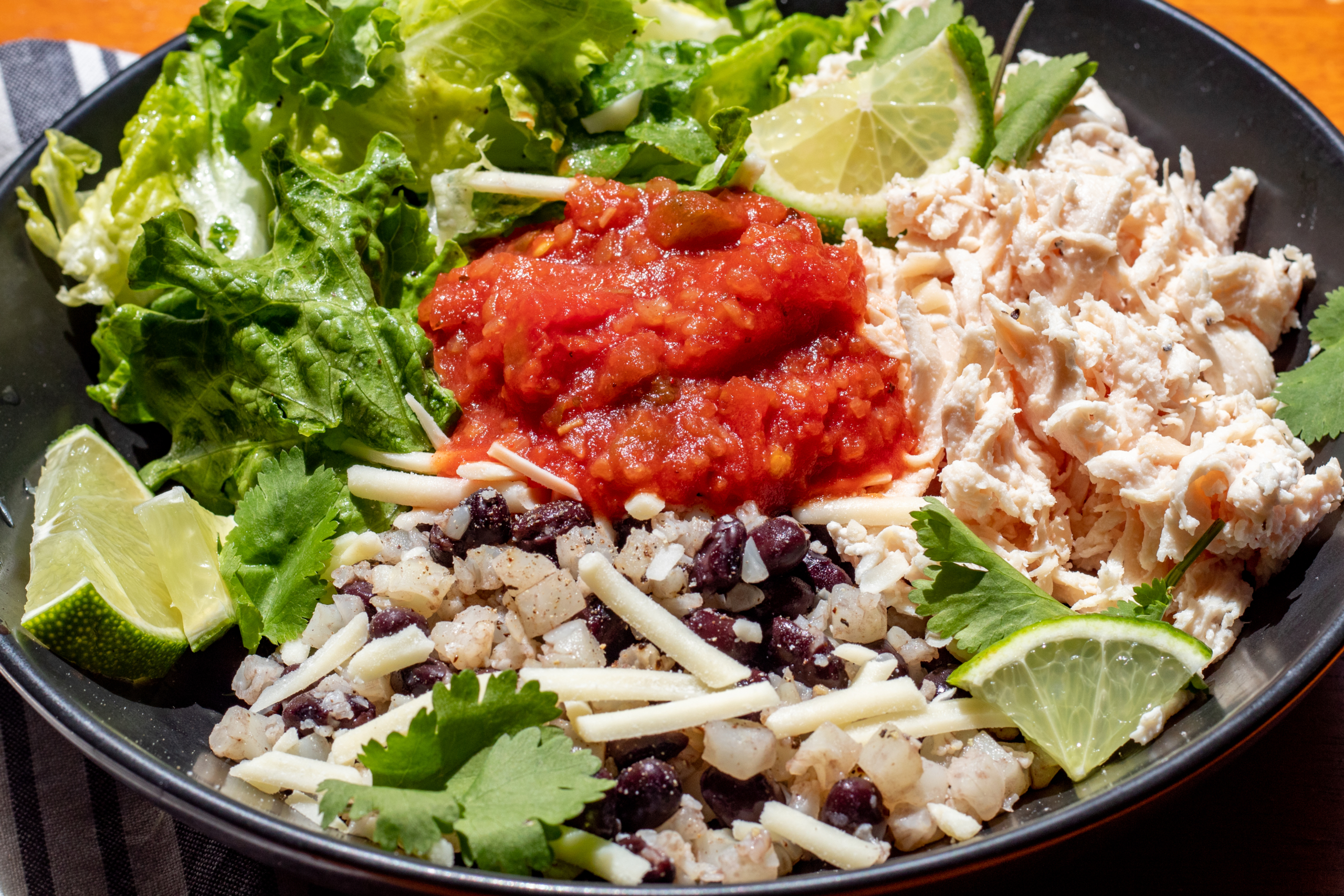 Chicken Taco Bowl with Cauliflower Rice