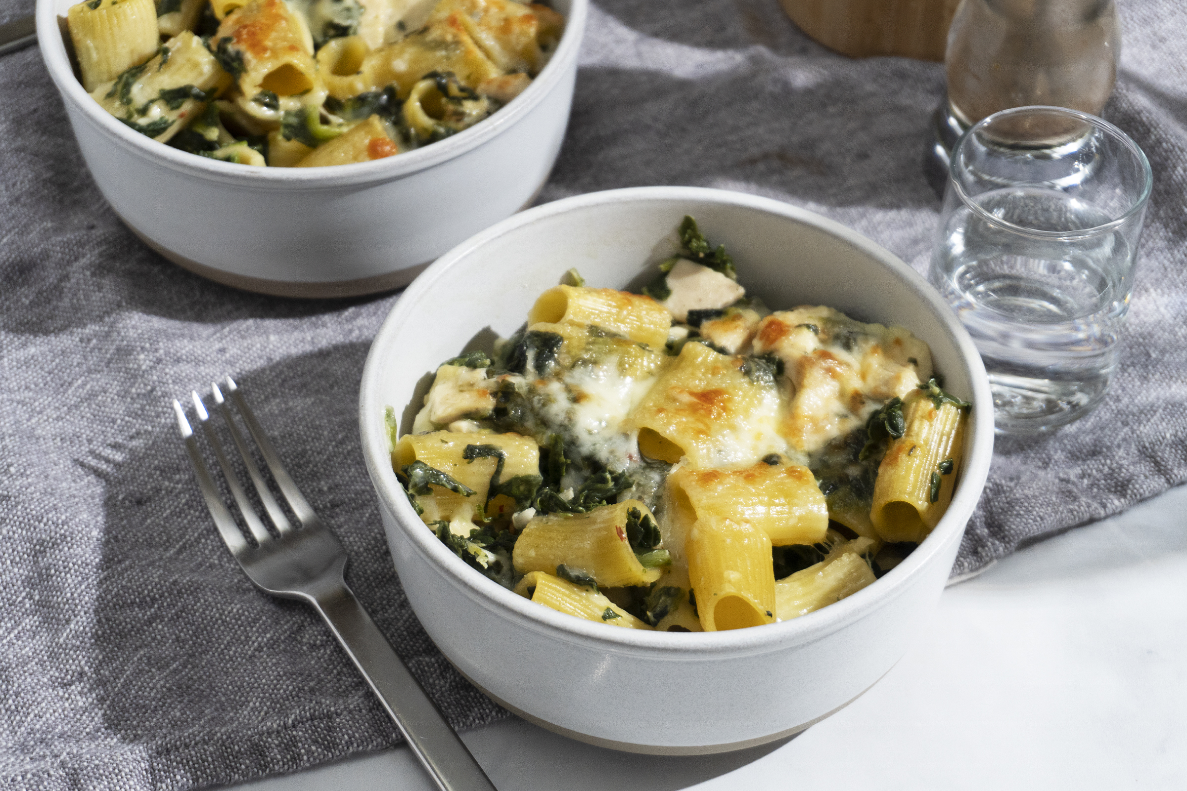 Chicken & Spinach Alfredo Bake