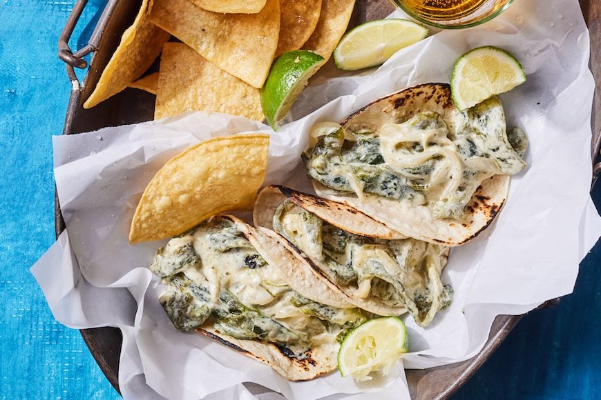 Rajas con Queso Tacos