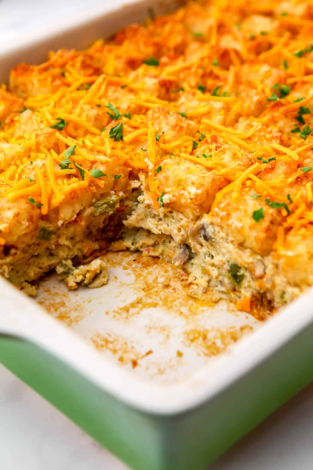 Tofu Breakfast Casserole with Tater Tots