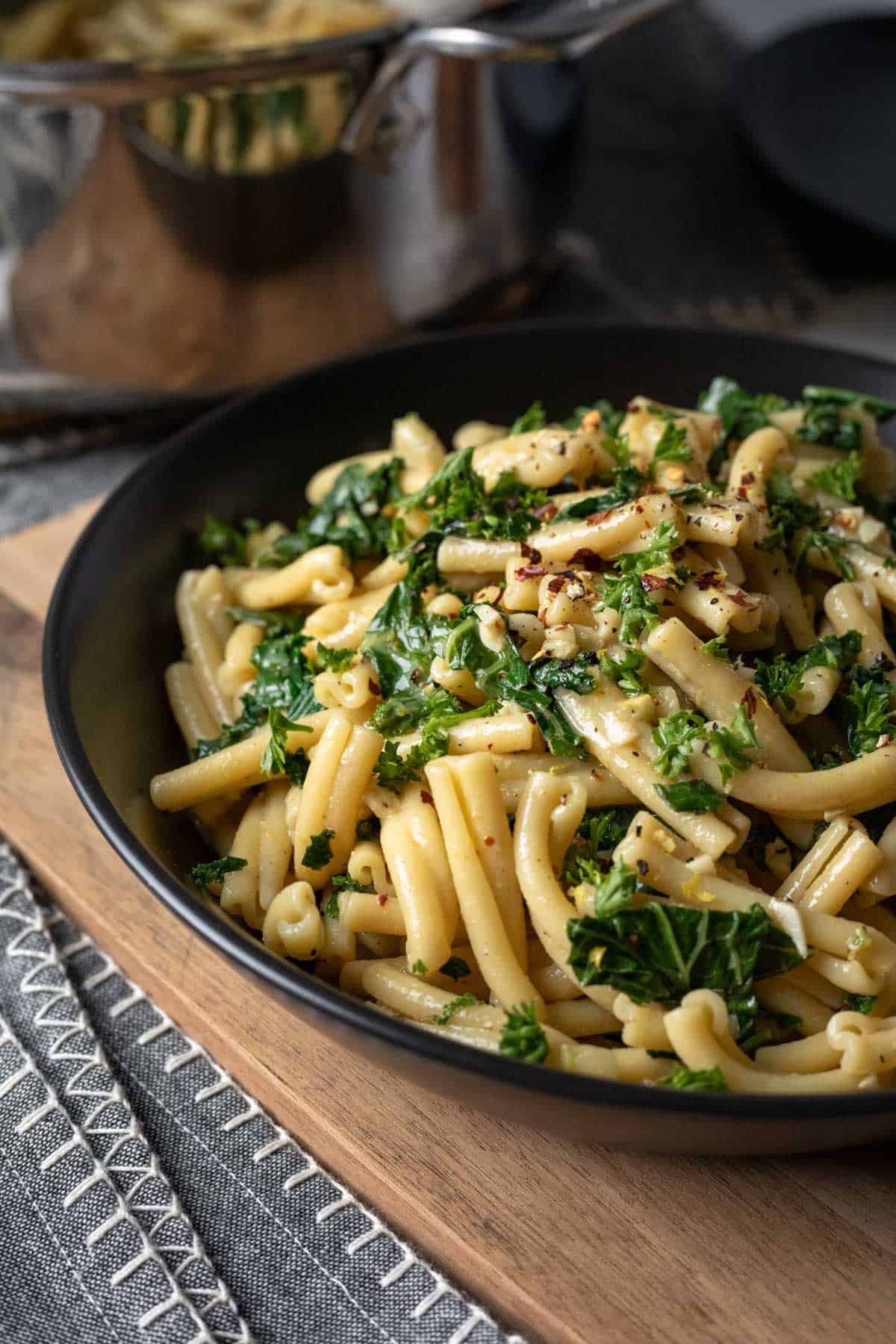 Casarecce Pasta With Butter, Garlic and Lemon