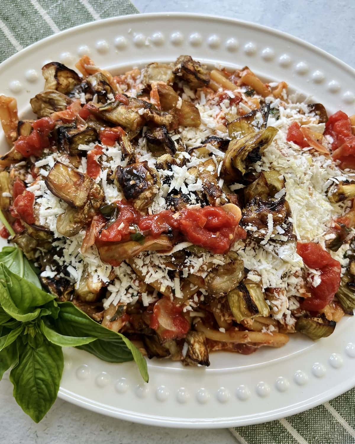 Sicilian Casarecce alla Norma with Roasted Eggplant