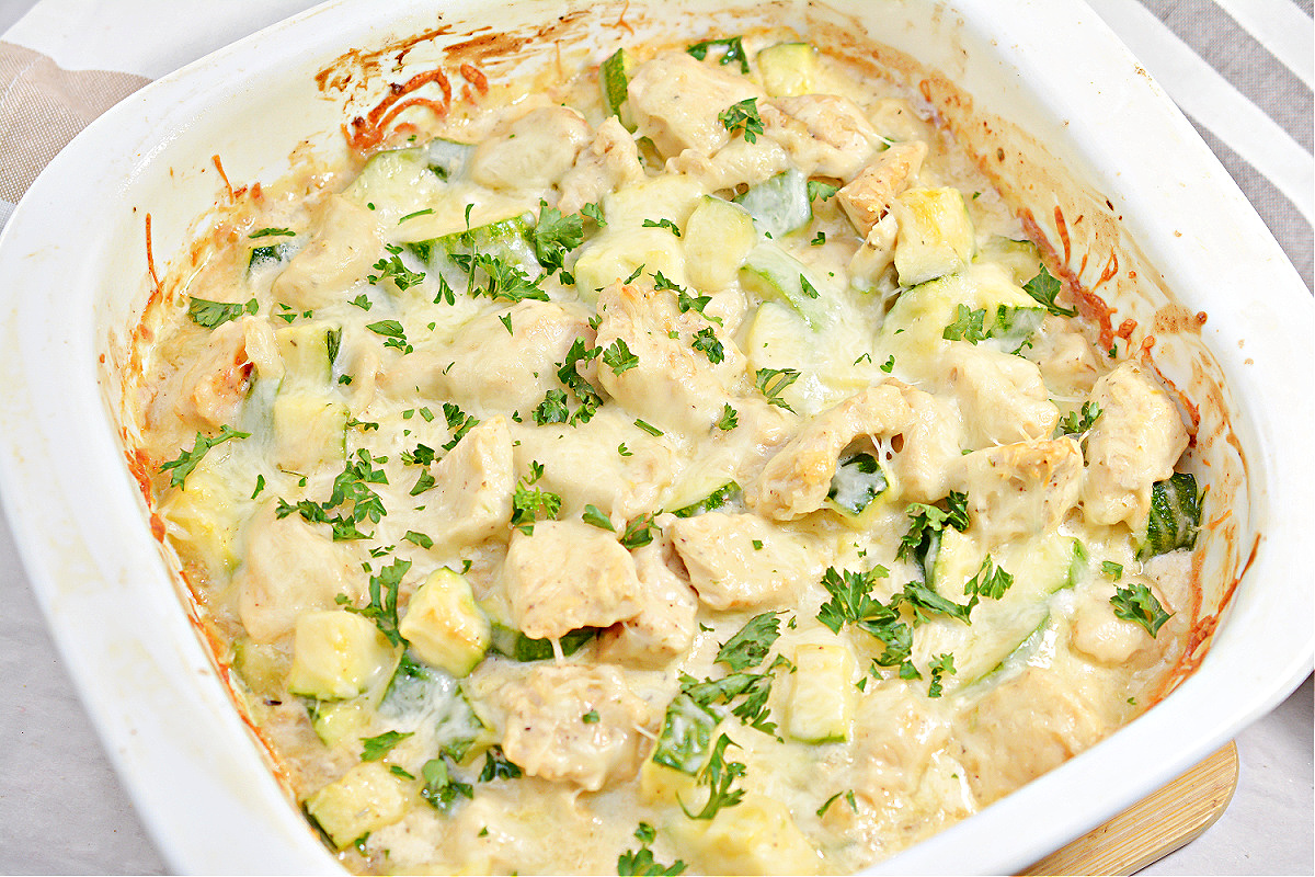 Keto Zucchini Bake With Chicken