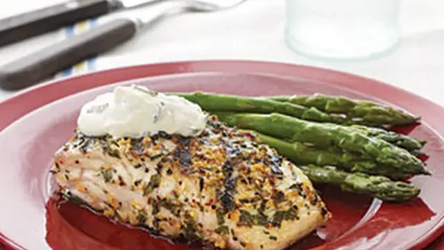 Grilled Amberjack with Country-Style Dijon Cream Sauce