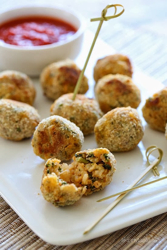 Baked Mini Spinach and Sausage Arancini