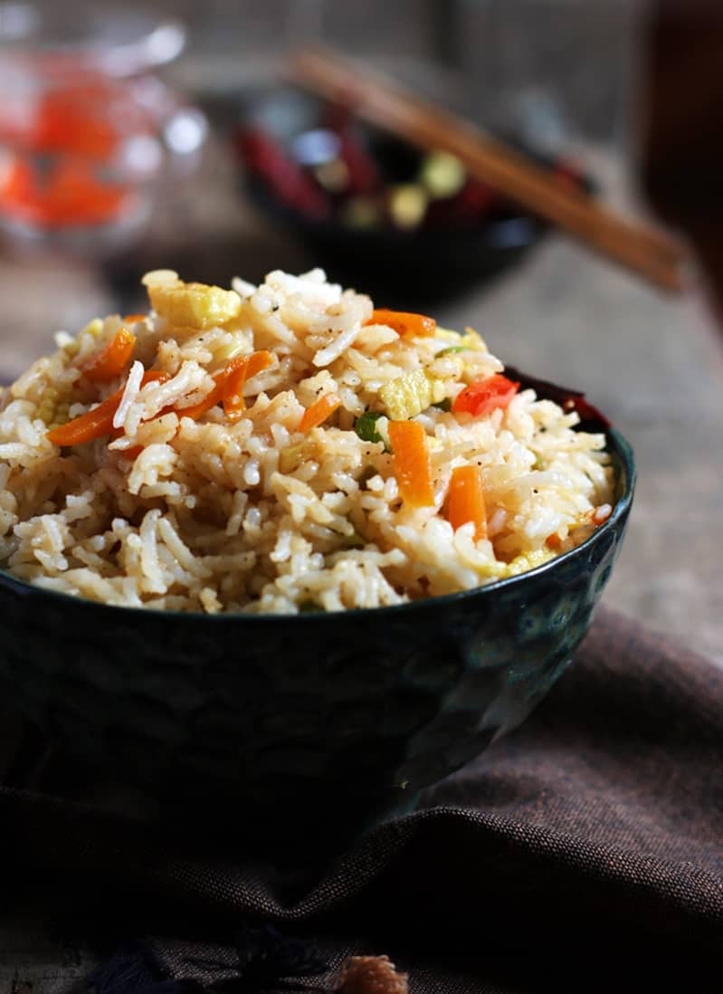 Singapore fried rice recipe (veg)