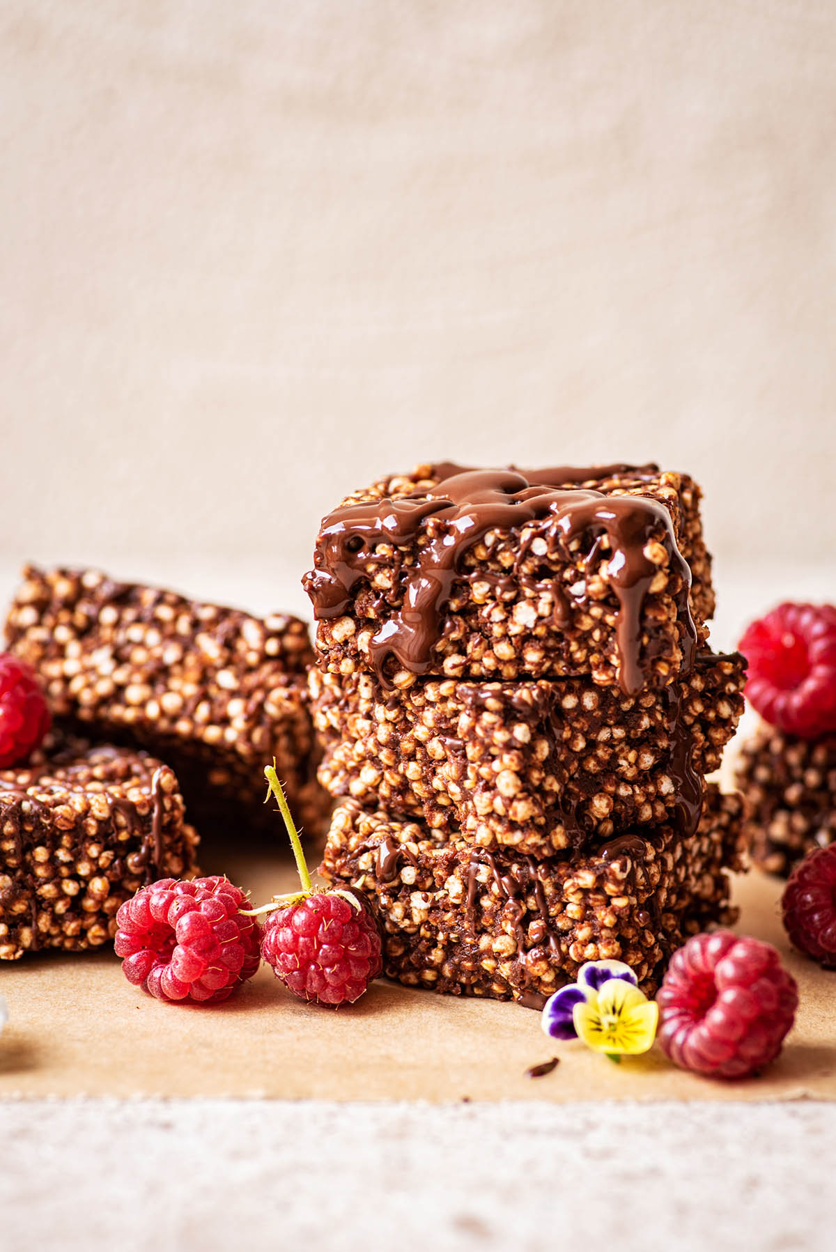 Chocolate Puffed Quinoa Bars