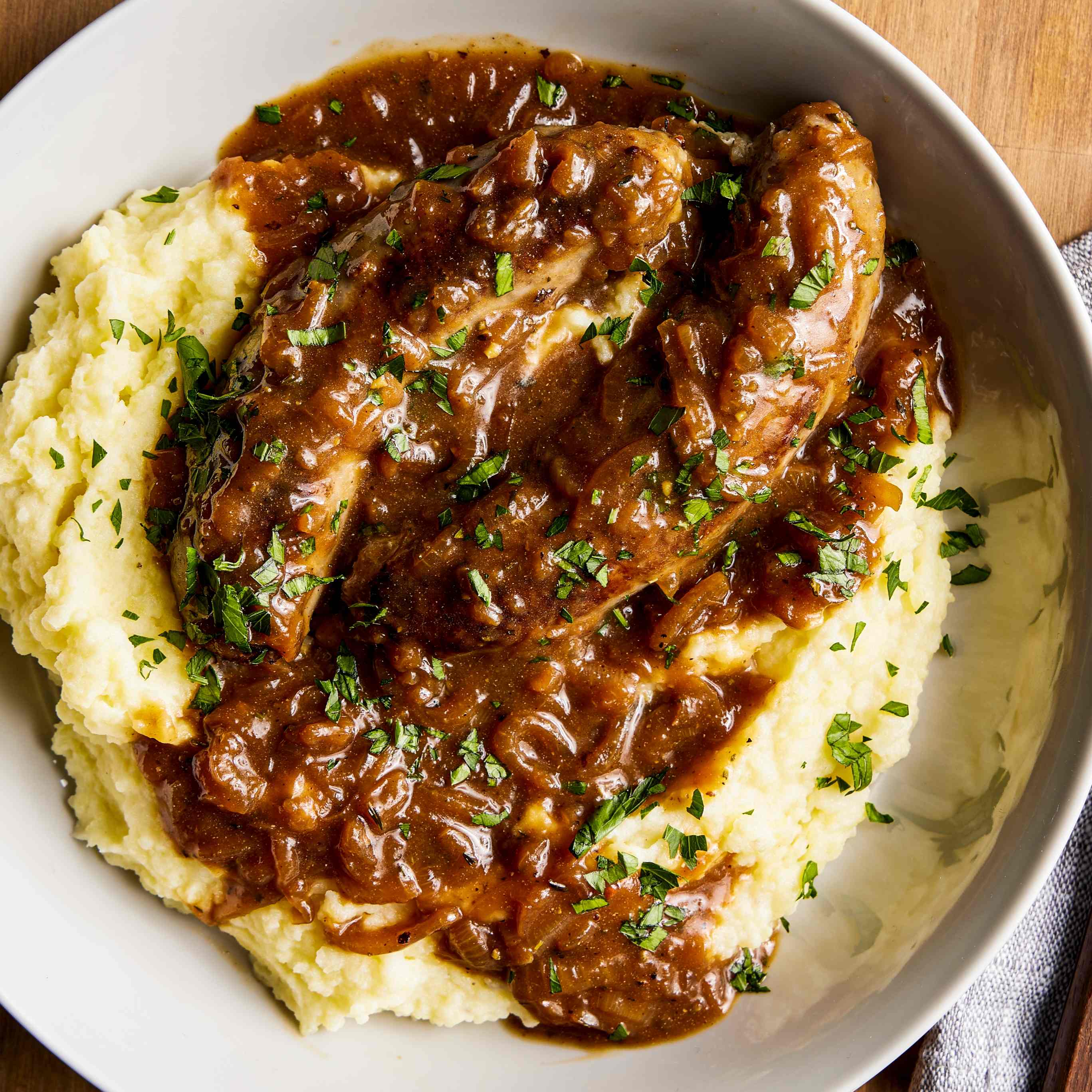 Bangers with Onion Gravy