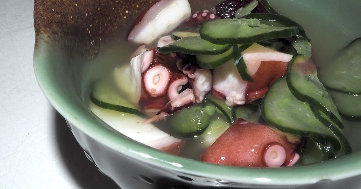 Tosazu, Jelly Dressing, and Marinated Octopus and Cucumber (Tosazu and Sunomono)