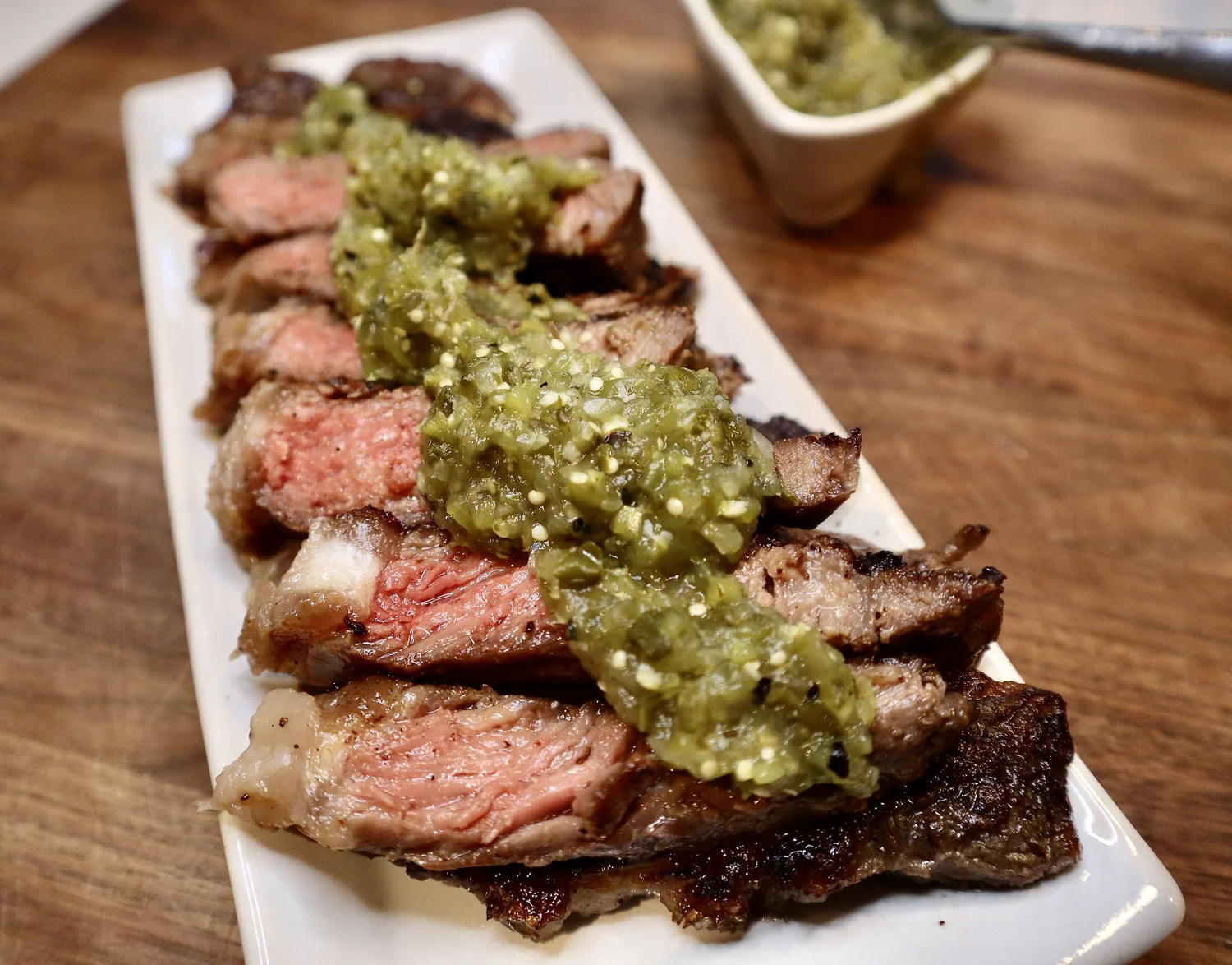 Salsa Verde with Strip Steak