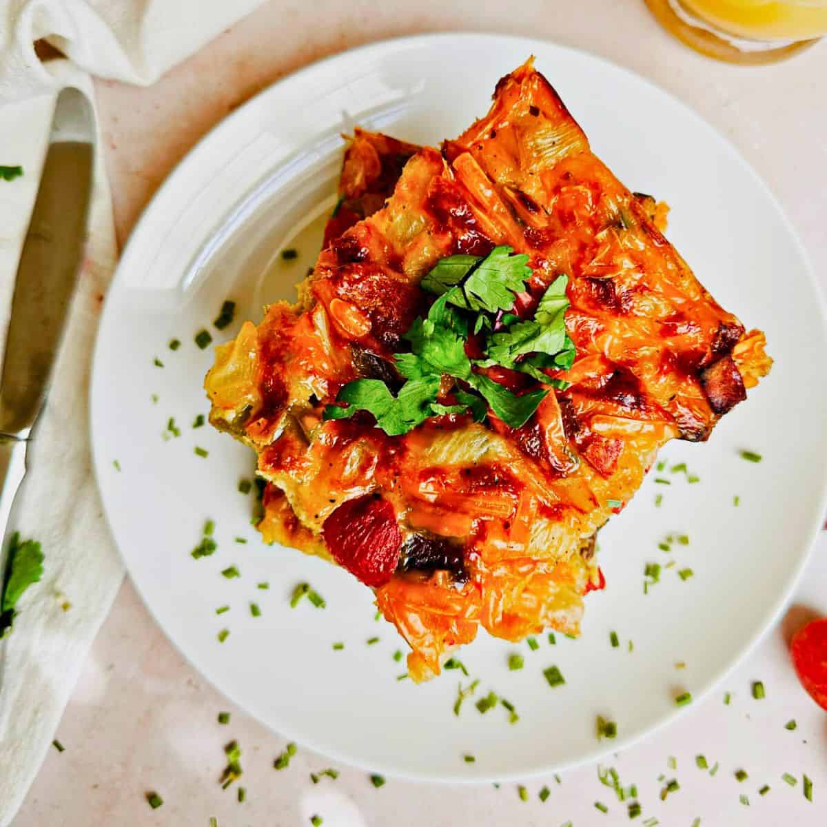 Vegan JUST Egg Breakfast Casserole