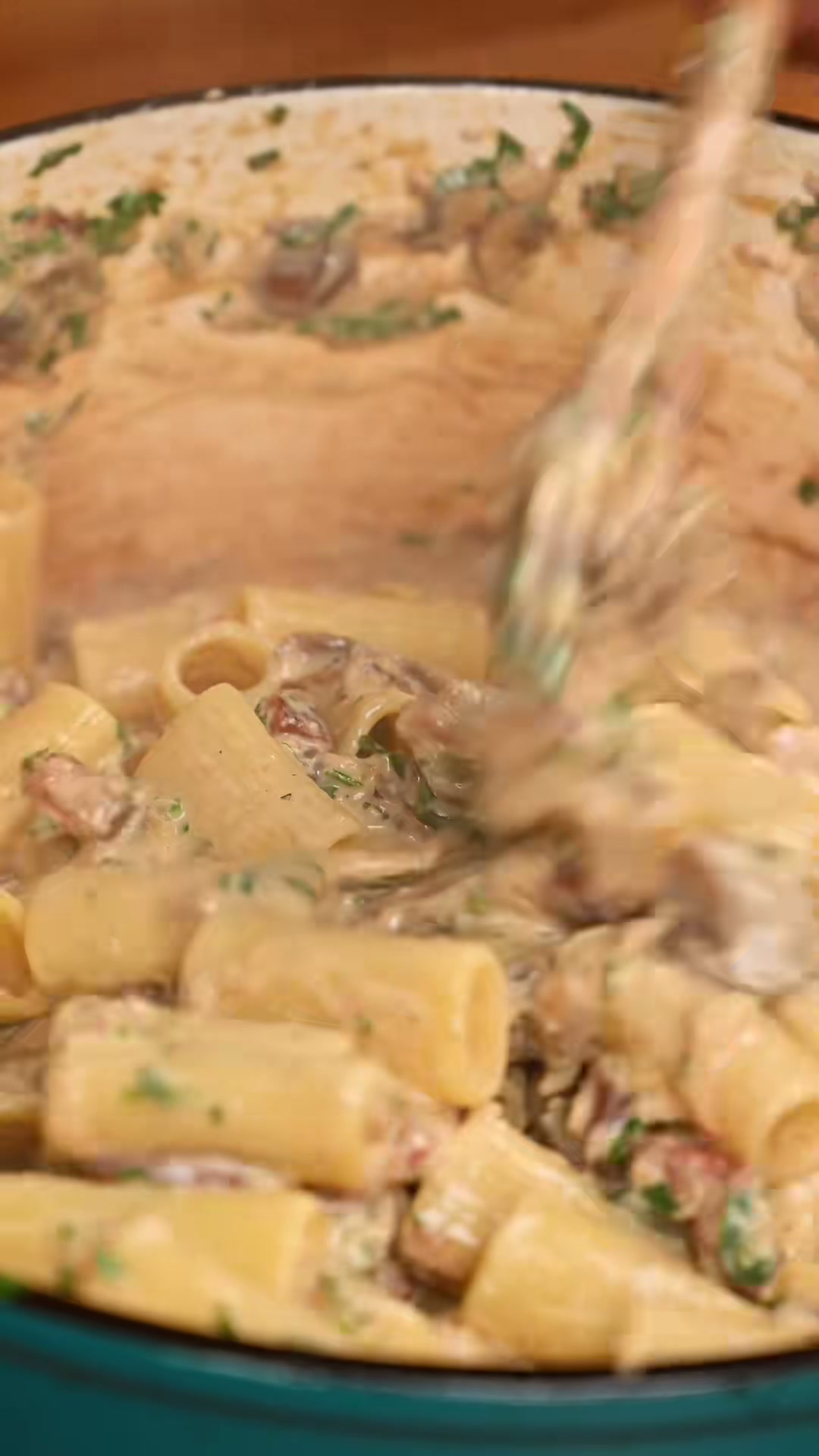 Mushroom and Bacon Rigatoni