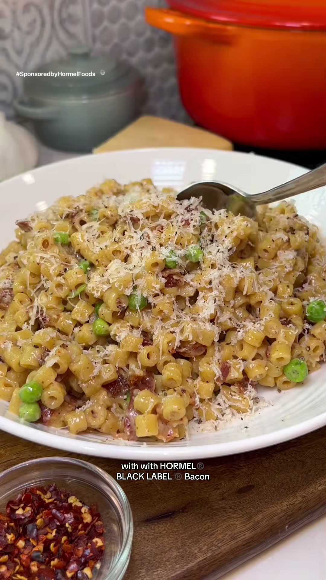 Creamy Pea and Bacon Ditalini