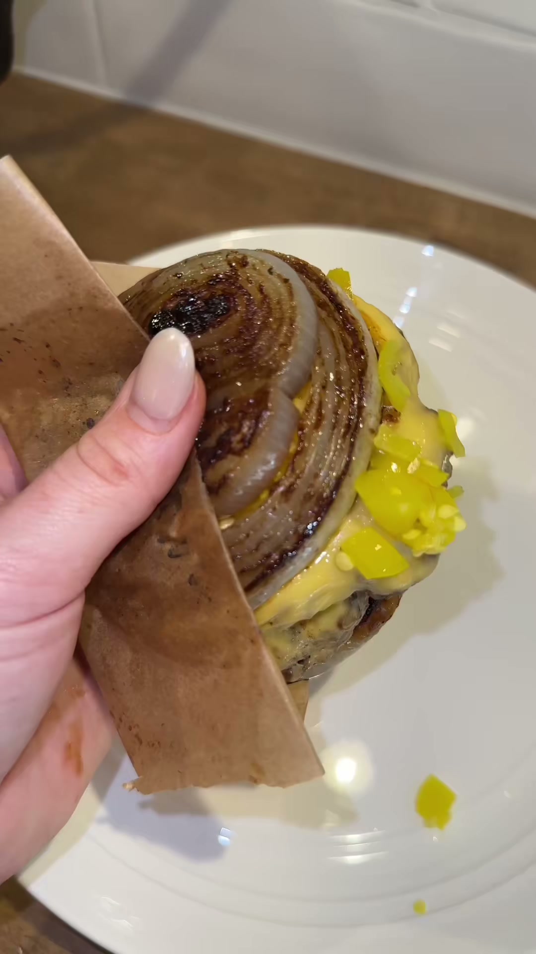 Grilled Onion Wrapped Burger