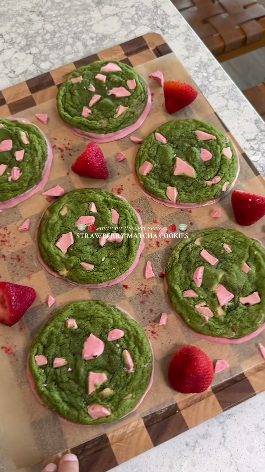 Strawberry Matcha Cookies