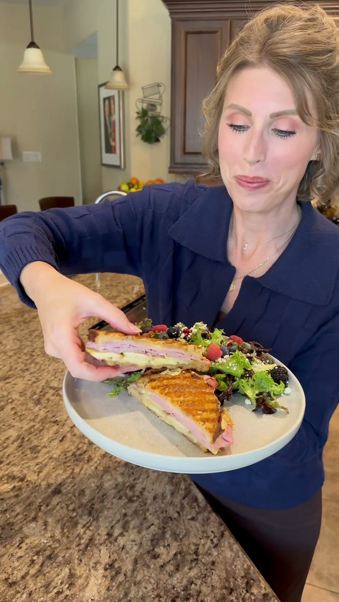 Apple, Ham, and Swiss Panini