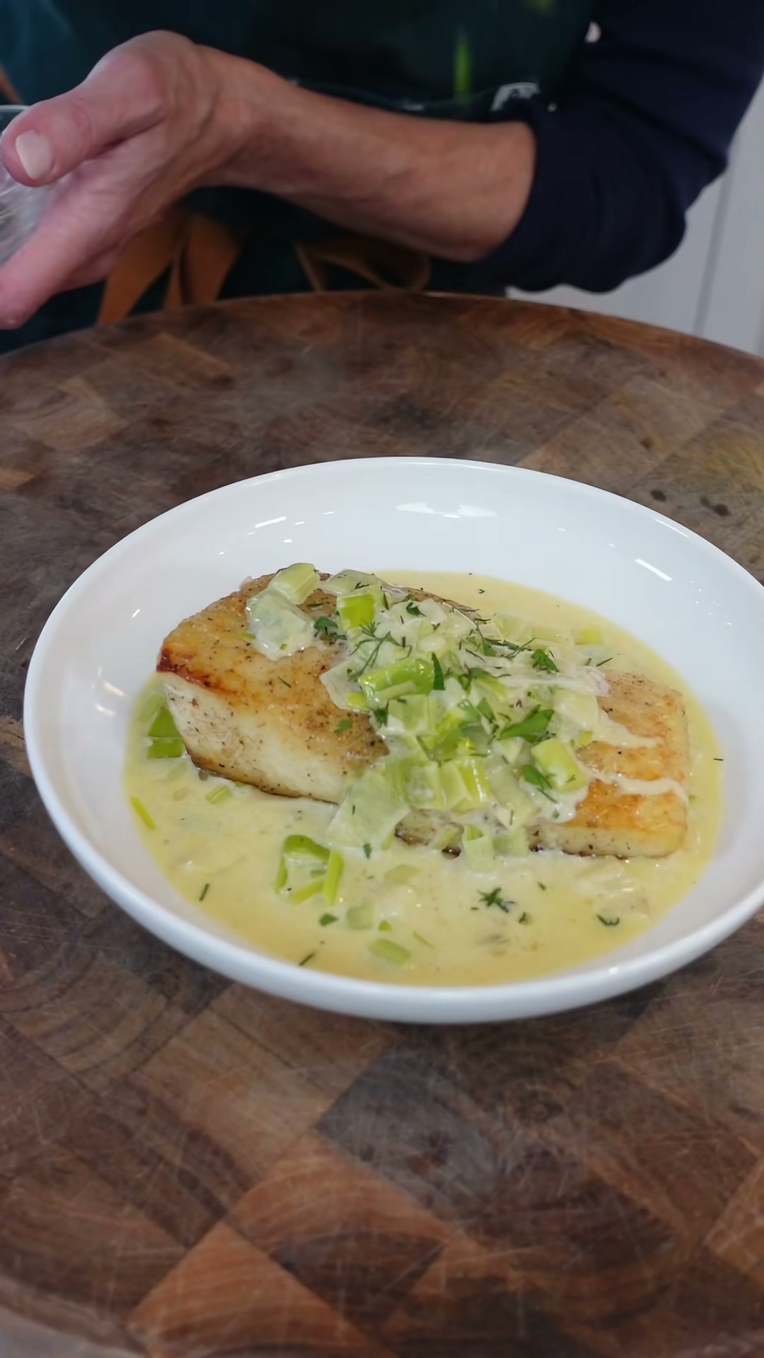 Halibut with Creamed Leeks