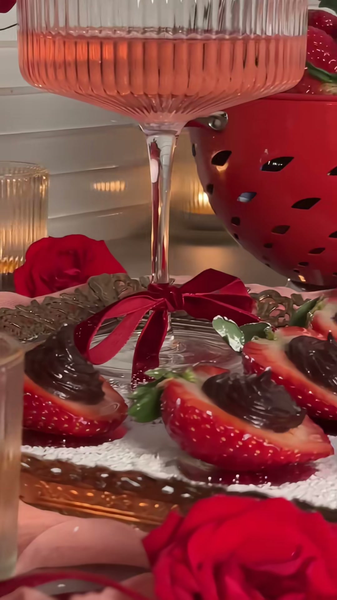 Chocolate Hummus Stuffed Strawberries