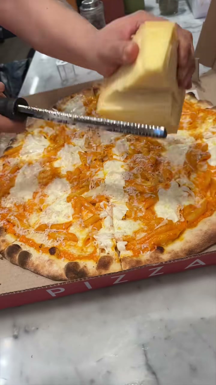 Penne alla Vodka Pizza with Burrata