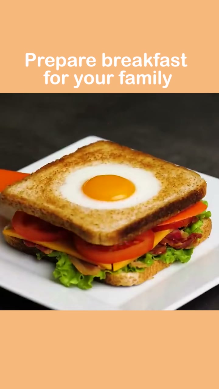 Egg In The Hole Breakfast Sandwich