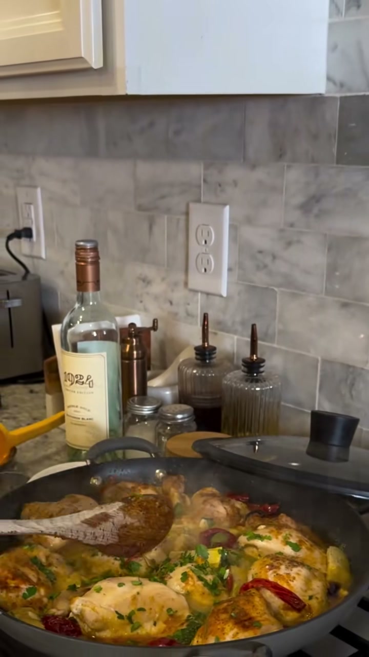 Skillet Chicken Thighs with Artichokes and Olives