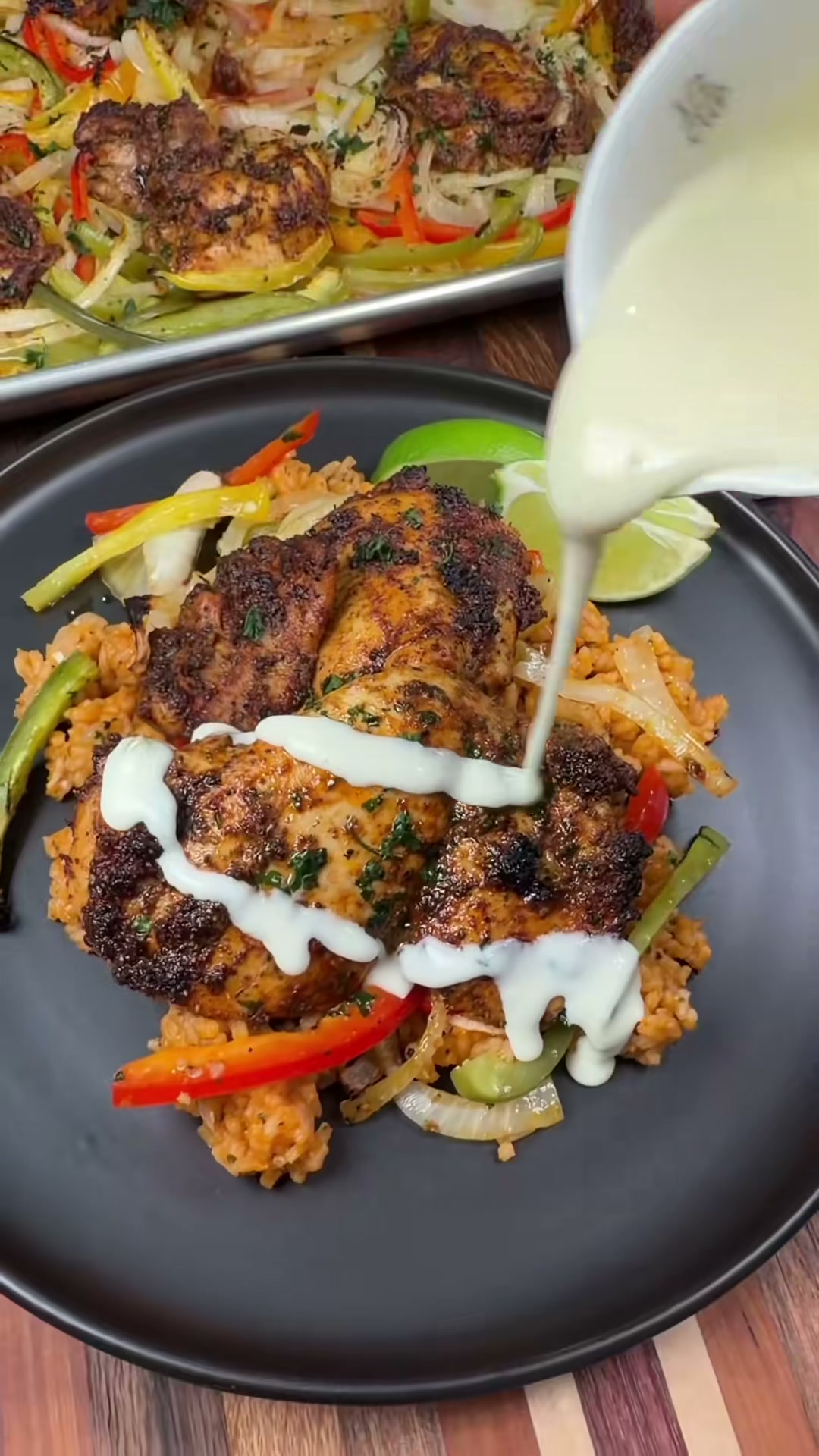 Sheet Pan Chicken Thigh Fajitas