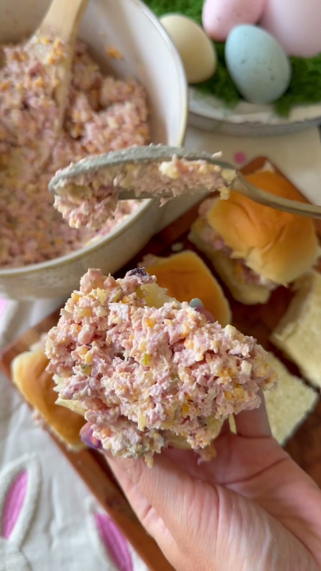 Cheesy Ham Salad Sandwiches