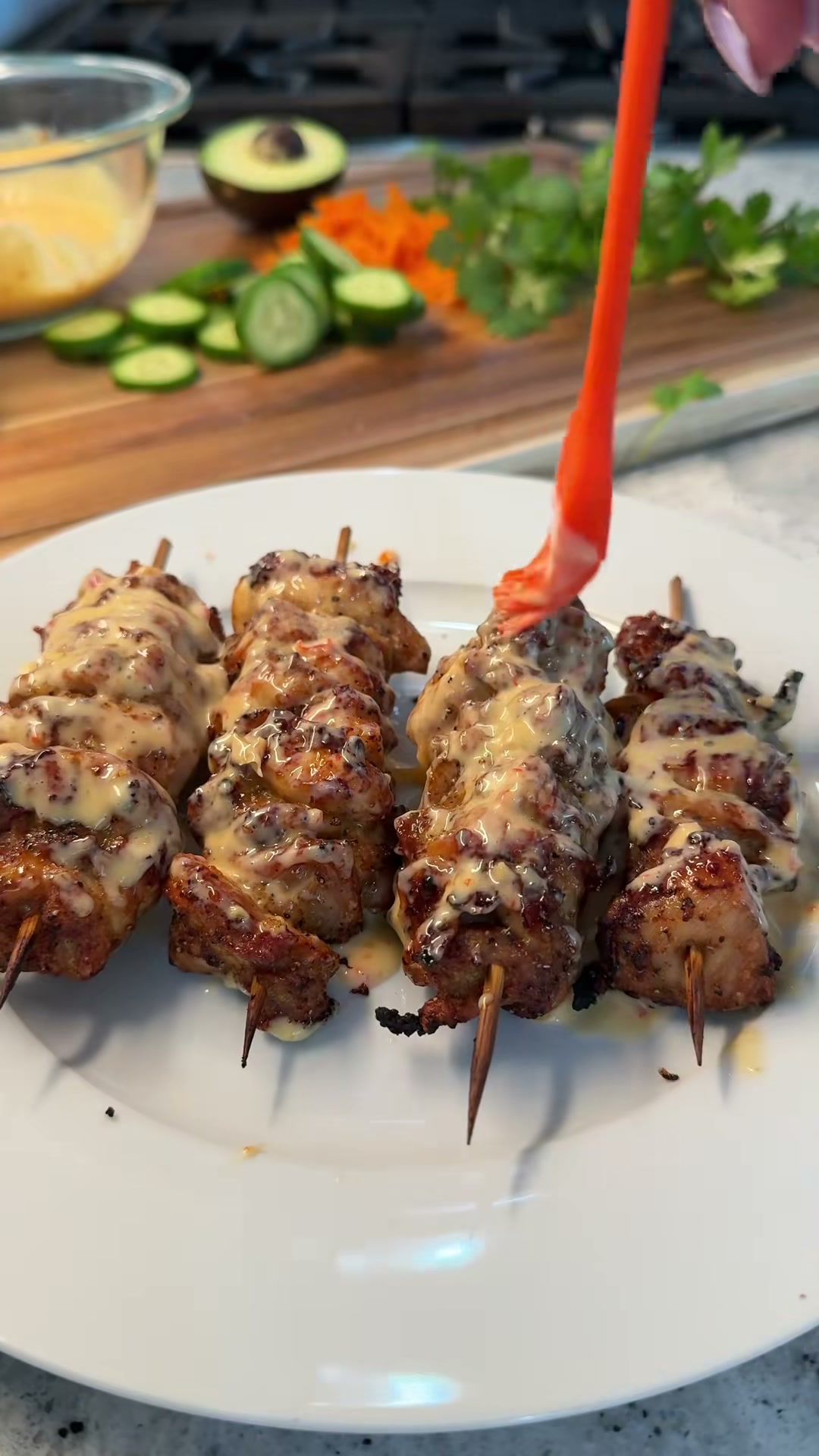 Bang Bang Chicken Skewers