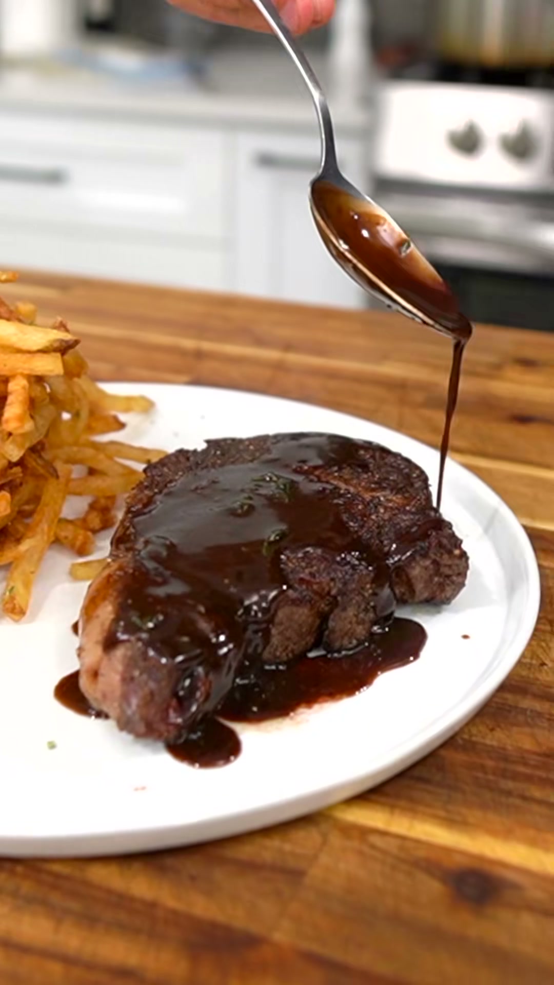 Steak Frites with Red Wine Pan Sauce