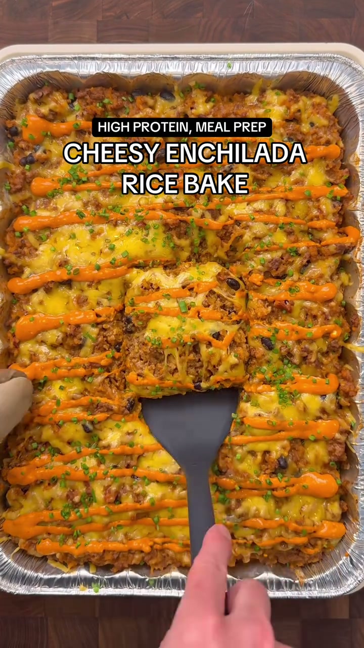 Cheesy Enchilada Rice Bake