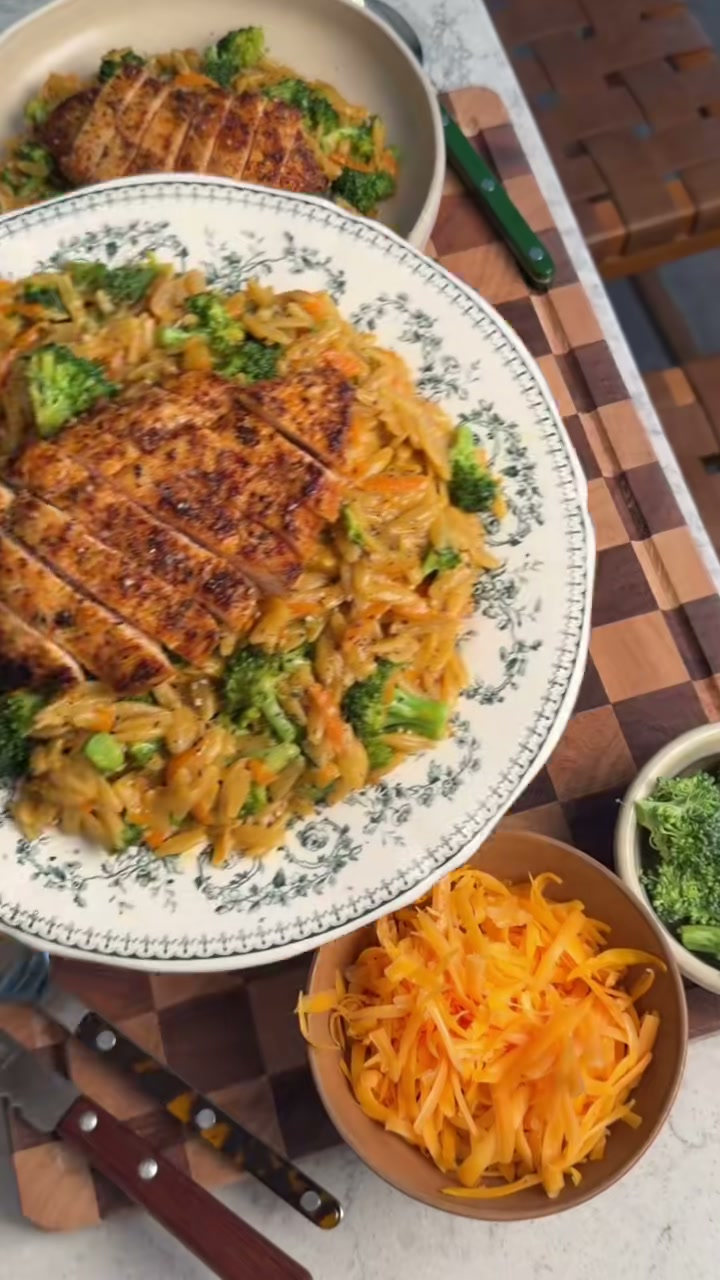 Broccoli Cheddar Chicken Orzo