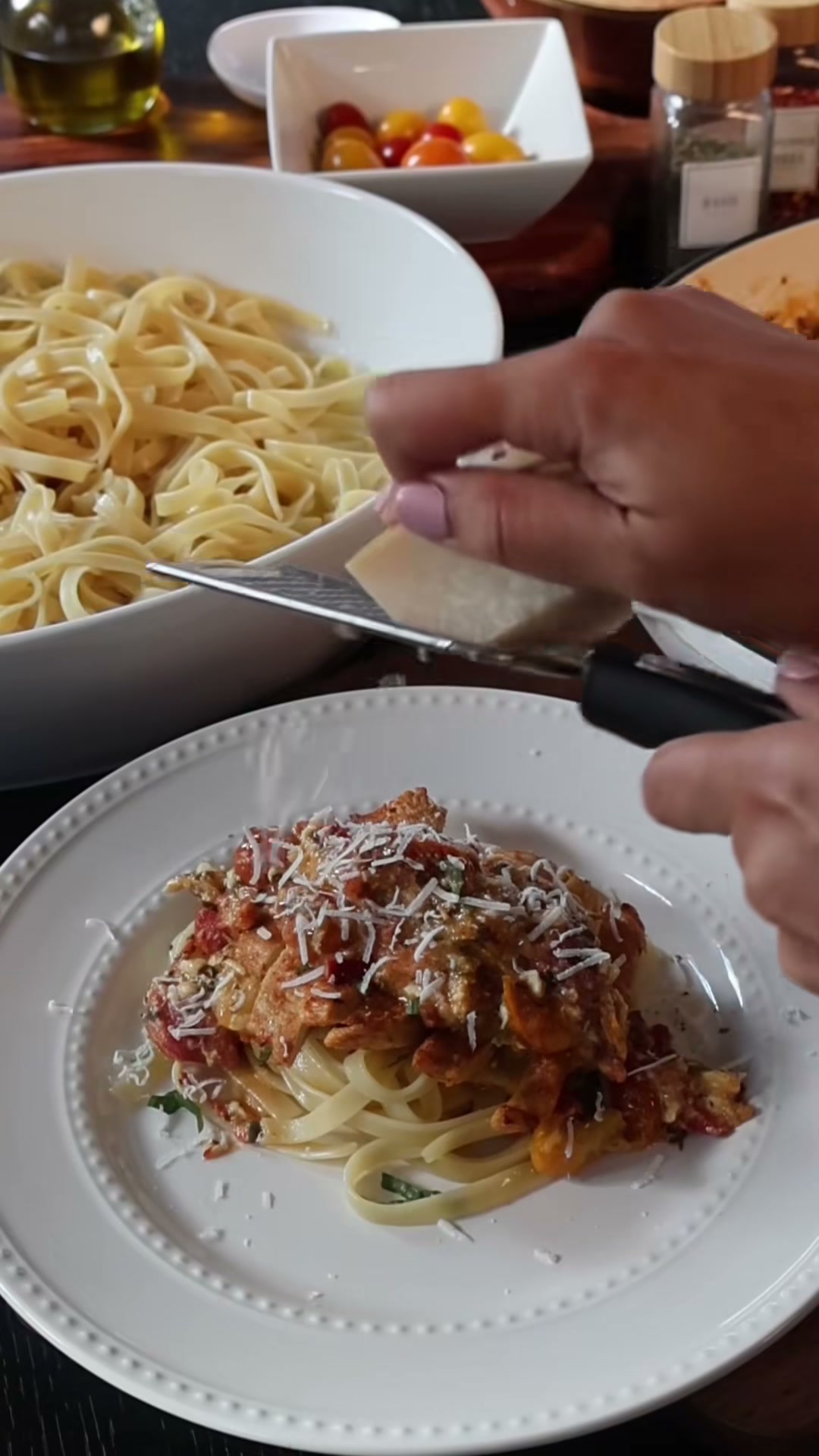 Roasted Tomato Burrata Pasta with Chicken