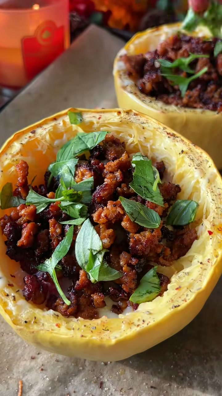 Tomato Boursin Spaghetti Squash