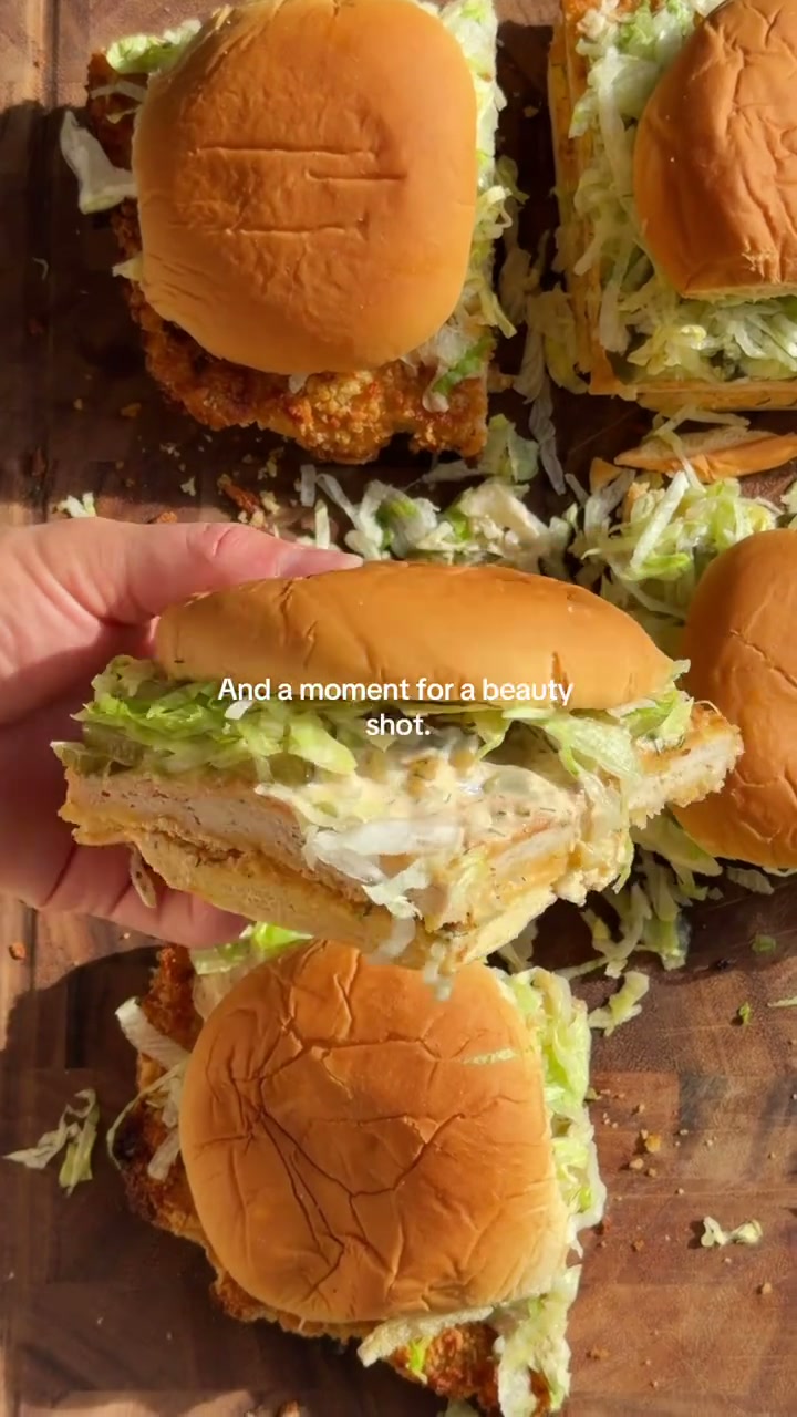 Giant Crispy Ground Chicken Cutlet Sandwiches