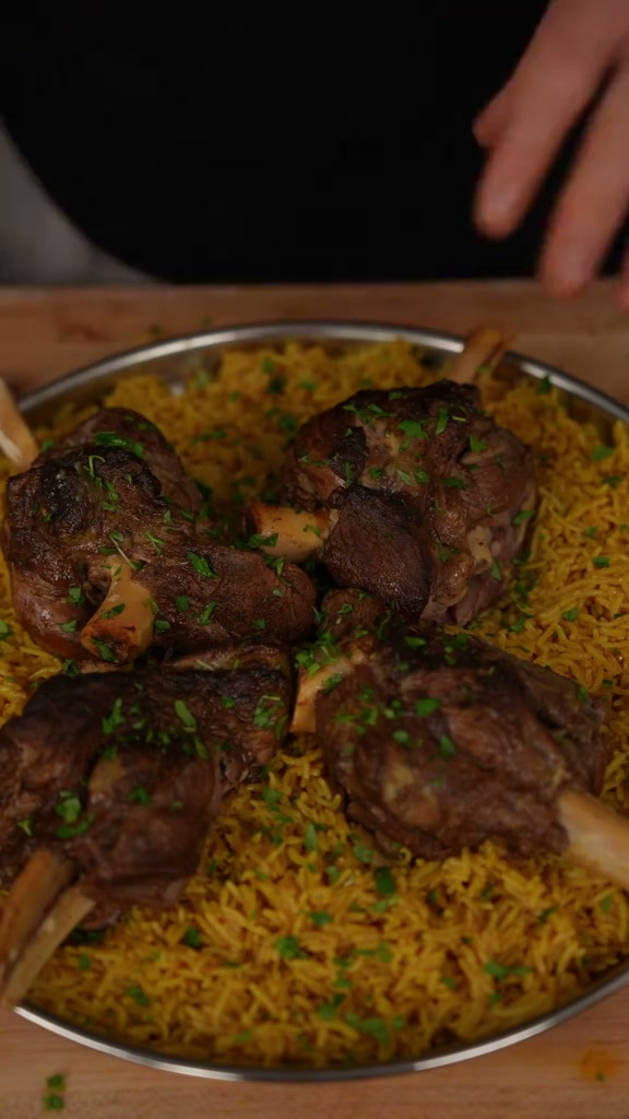 Braised Lamb Shanks with Spiced Rice