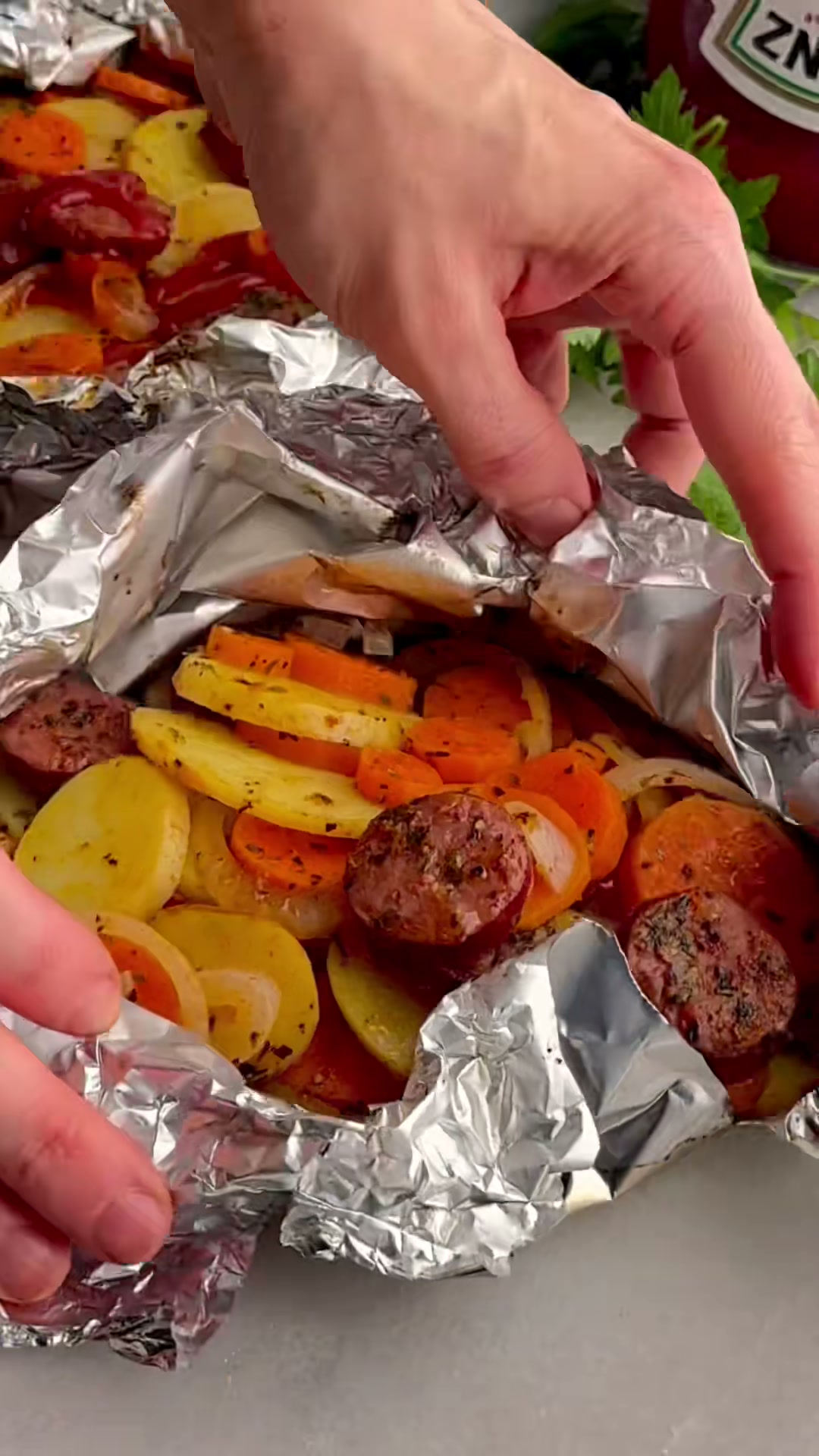 Sausage and Veggie Foil Packets