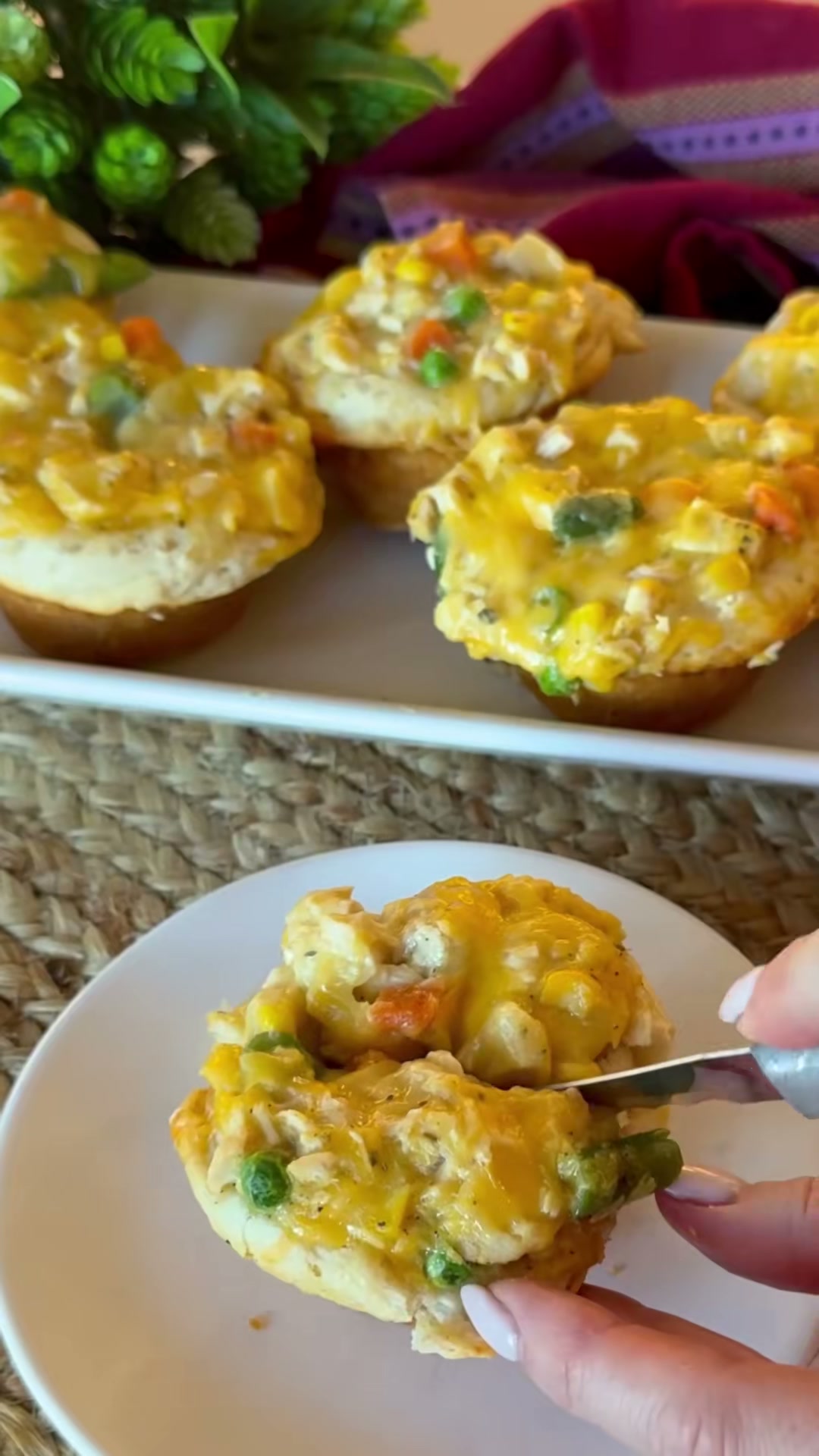 Chicken Pot Pie Biscuit Cups